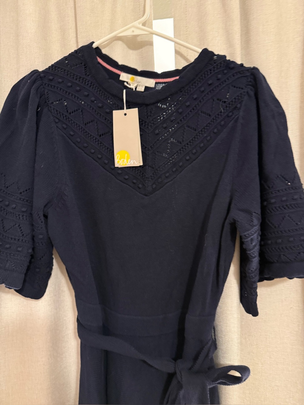 New Boden Navy Lace Sweater Dress 6 Long - Picture 2 of 4